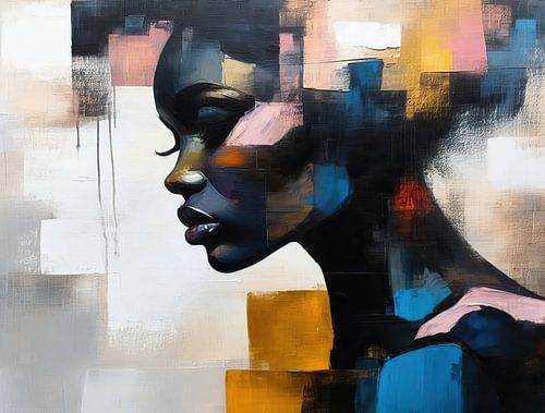 Abstract Vrouwelijk Zijprofiel