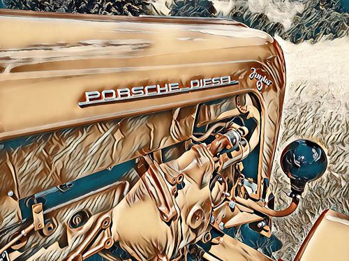 Tracteur Porsche junior de style sépia