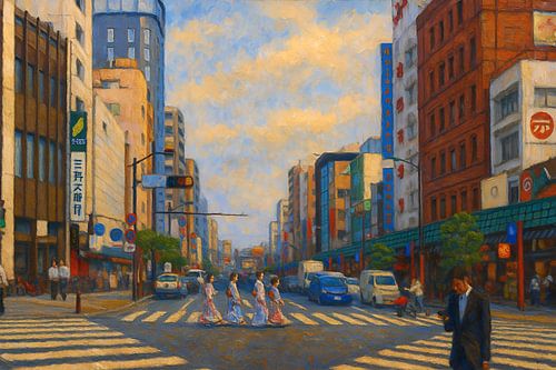 Tokio, Japan schilderij