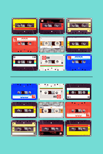 Cassette tape collage