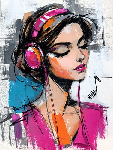 Enjoying Music Woman