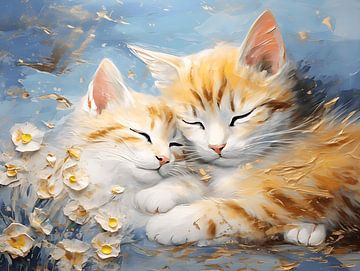 Zwei süße goldene Kätzchen, Acryl von ColorWorldwide
