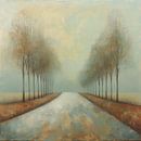 Mistige landweg semi abstract bruin van TheXclusive Art thumbnail