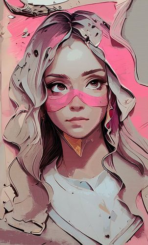 Mixedmedia knipsel stijl portret