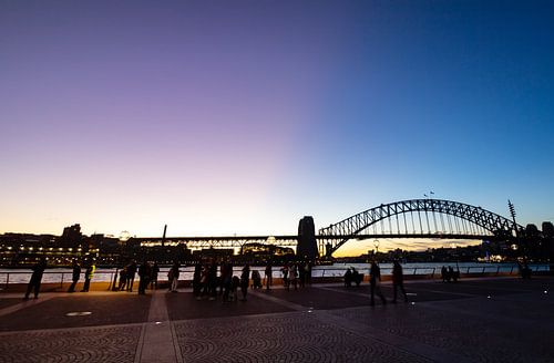 De laatste zonnestralen over de haven van Sydney