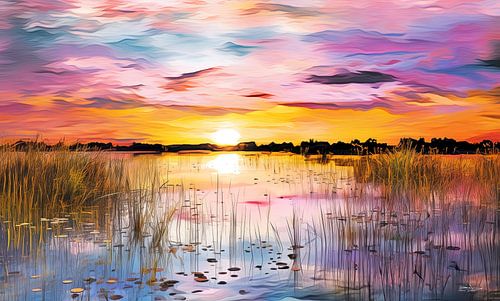 landschapje met zachte kleuren