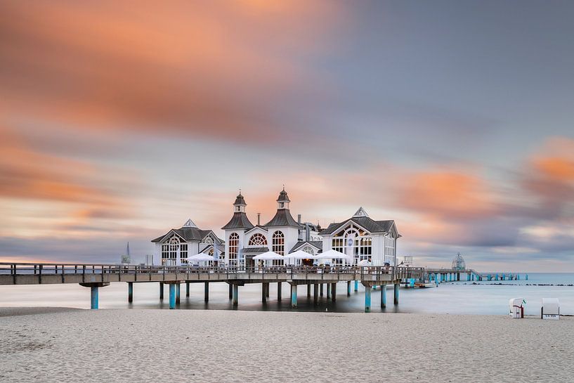 Pier on Sellin beach at sunset by Markus Lange