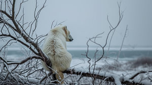 Eisbär in der winterlichen Stille