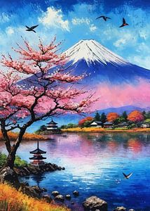 Berg Fuji und See