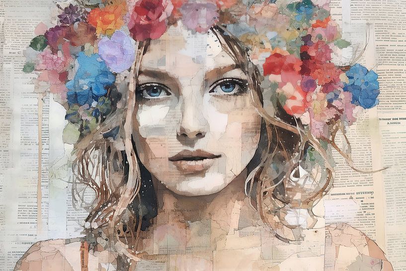 Sophia | Portrait Collage by ARTEO Paintings