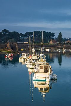 Hafen in der Bretagne in Ploumanach, Frankreich von Rico Ködder