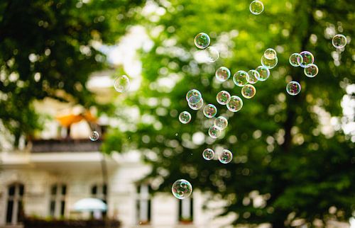 Soap Bubbles in Berlin Park — Summer City Daydream