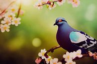 Dove on a Branch in Spring by Animaflora PicsStock thumbnail