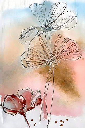 Botanique moderne : des fleurs aux lignes gracieuses dans des tons pastel rêveurs