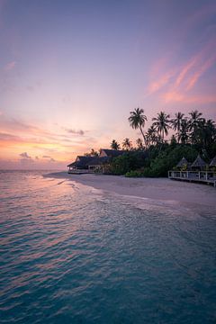 Malediven zonsondergang van Michiel Dros
