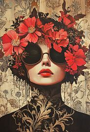 Flowers Woman by ARTEO Paintings