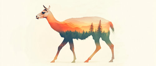 Dierenlandschap illusie