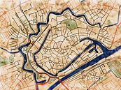 Kaart van Middelburg centrum in de stijl 'Serene Summer' van Maporia thumbnail