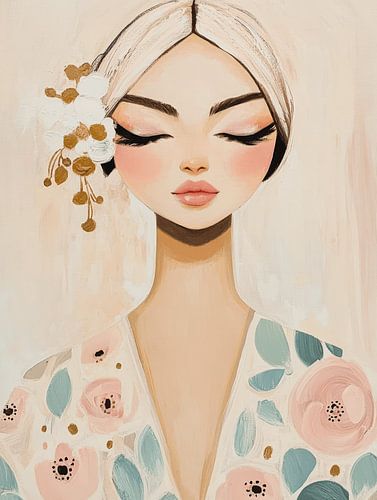 Portrait moderne aux couleurs pastel