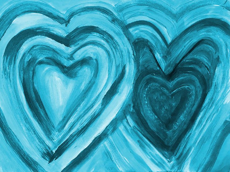 Zwei Herzen vereint - blau par Herzmotivation by Katrin Behr