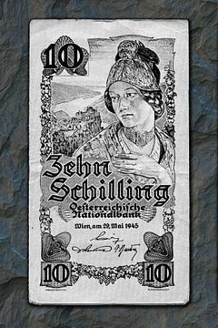 Bankbiljet van tien shilling van Leopold Brix