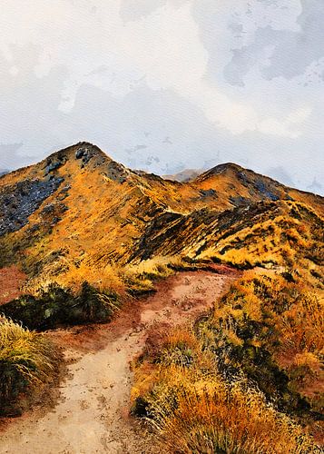 Fiordland National Park Nieuw Zeeland landschap schilderen #waterverf