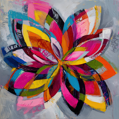 Blume | Große bunte Blume – abstrakt von Moderne Kollektion