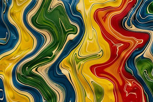 Abstract kleurrijk kunstwerk met vloeiende lijnen