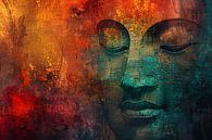 Mysterieus Boeddha portret met kleurrijke texturen van Art & Soul Creations thumbnail