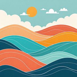 Serene Abstract Waves by Artistic