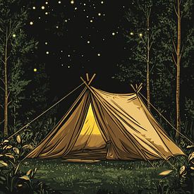 Tent onder een sterrenhemel van Pixelbull Design