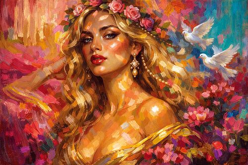 Aphrodite, de Griekse Godin schilderij.