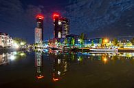 Achmea Toren in Leeuwarden bij nacht van Marcel van Kammen thumbnail