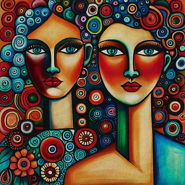 Twin sisters looking straight at you no.22 by Jan Keteleer