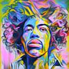 Motief Jimi Hendrix Regenboogkleuren van Felix von Altersheim