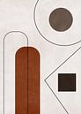 Abstract Art With Geometric Shapes In Red Brown And Beige by Diana van Tankeren thumbnail