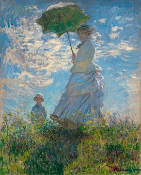 Vrouw met een Parasol, Mevrouw Monet en haar zoon, Claude Monet