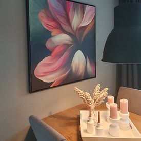 Customer photo: Colourful, botanical, abstract painting by Studio Allee, on canvas