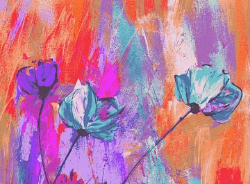 bloemen vers Popart van Claudia Gründler