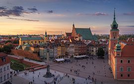 Scenic View of Warsaw Old Town at Sunset, Poland by PhotoCluster