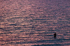 Der Angler im Meer