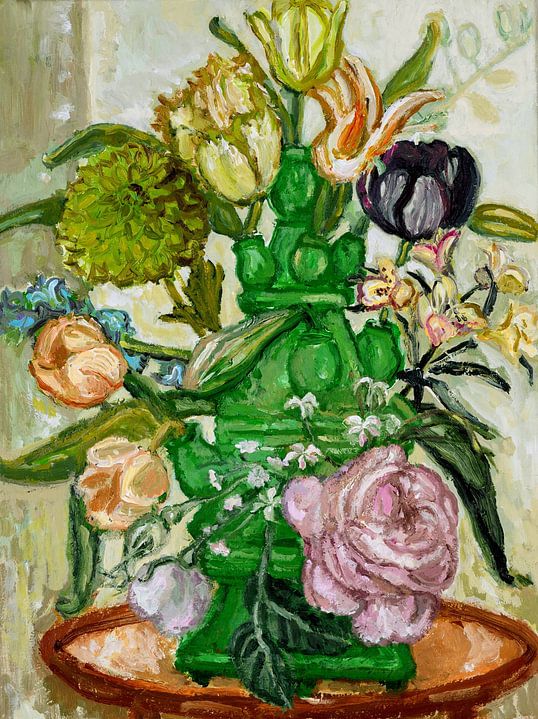 Groene tulpenvaas van <span class="secondary-font">Tanja Koelemij</span>