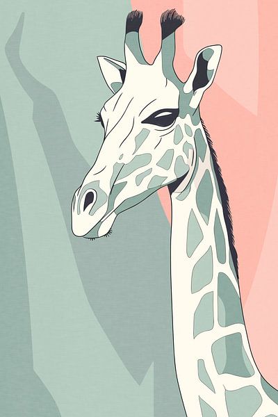 Giraffe in Pastellfarben von Patterns & Palettes