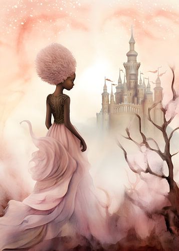 Aquarel zwarte prinses