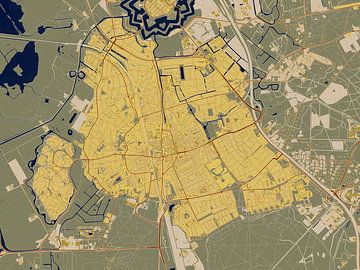 Kaart van Bussum in de stijl van Gustav Klimt van Maporia