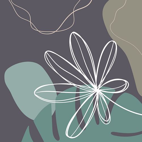 Feuilles, formes et lignes stylistiques : sable, marron et essence