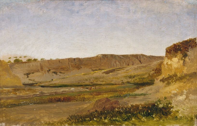 Carlos de Haes-Paysage de stroom dans le canyon, Paysage antique par finemasterpiece