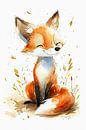 Kleiner niedlicher und glücklicher Fuchs von But First Framing Miniaturansicht