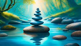Wellness stenen met landschap