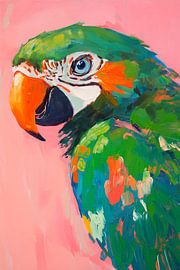 Colourful parrot portrait by Poster Art Shop